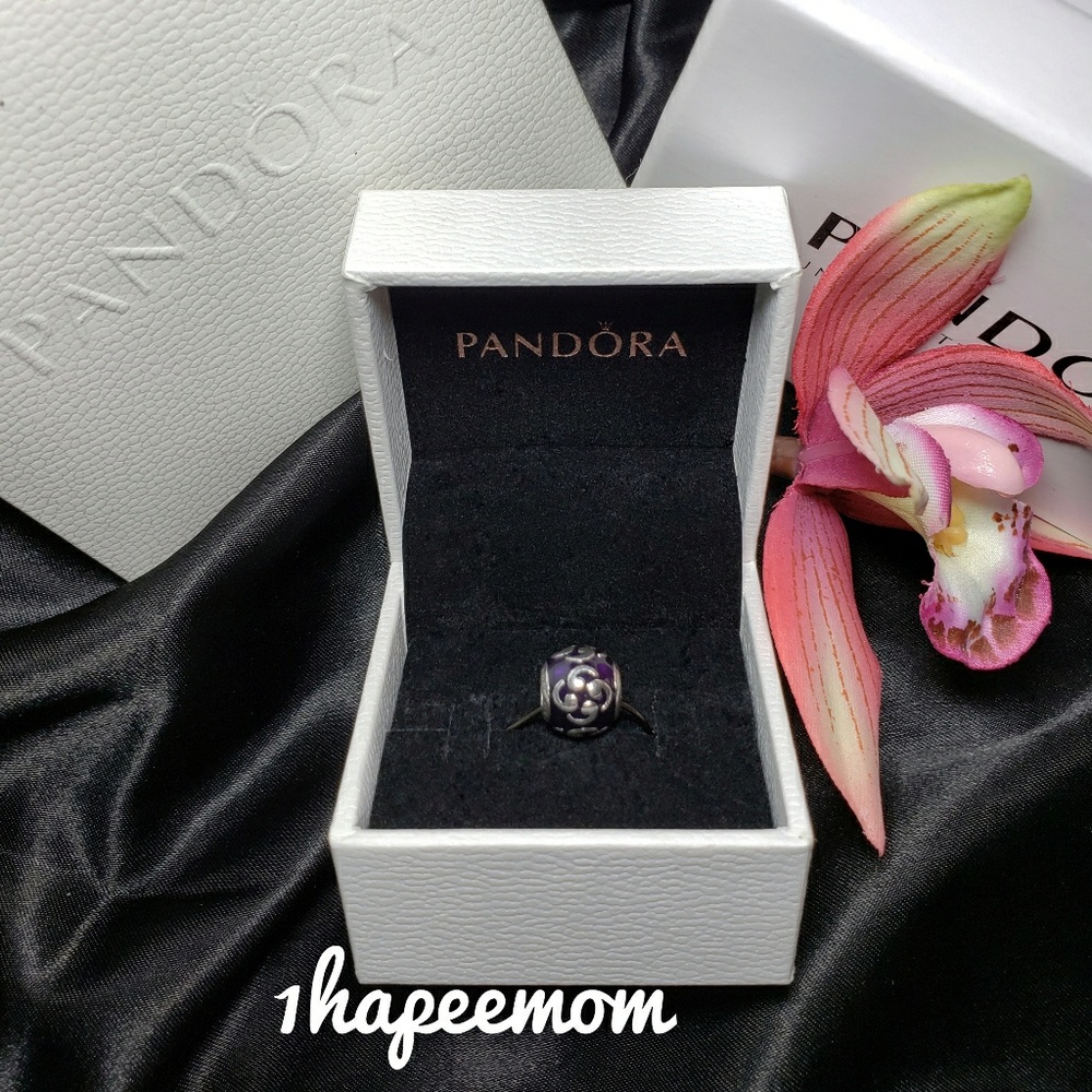 Pandora Charm Zen Purple Enamel Authentic .925 - Picture 2 of 4
